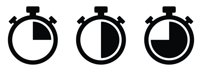 Vector stopwatch symbol and timer icon design showing countdown and measurement of time period. vector illustration and transparent png