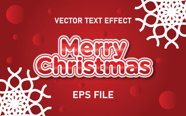 Merry christmas text effect with red background