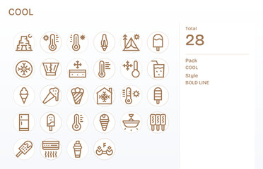 Cool 128x128 Vector Icon Pack with 28 Bold Line Pixel Optimized Elements