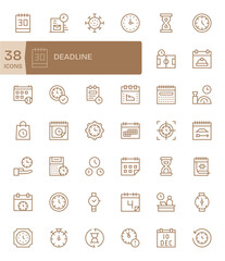 Deadline Scalable Vector Set featuring 42 Pixel Aligned Regular Line 256x256 Icons
