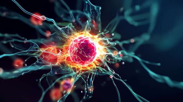 Microscopic Marvel: A vibrant visualization of a cell, alive with energy.