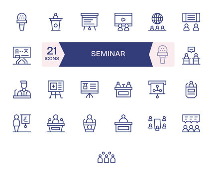 Seminar Vector Icon Arsenal with 25 256x256 Regular Line Grid Fitted designs