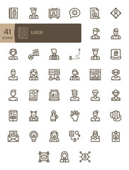 User Scalable Vector Set featuring 41 PIXEL Perfect Bold Line 128x128 Icons