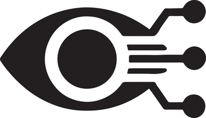 Eye with laser focus editable icon symbolizing precision, attention, and high concentration concept.