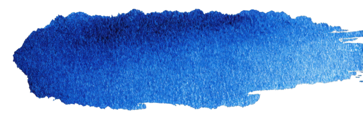 A vibrant blue paint stroke showcasing a gradient of color, emphasizing texture and artistic expression.