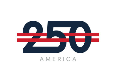 America 250 Anniversary Logo Vector. Perfect for commemorative graphics, national celebration materials, branding, and patriotic designs.