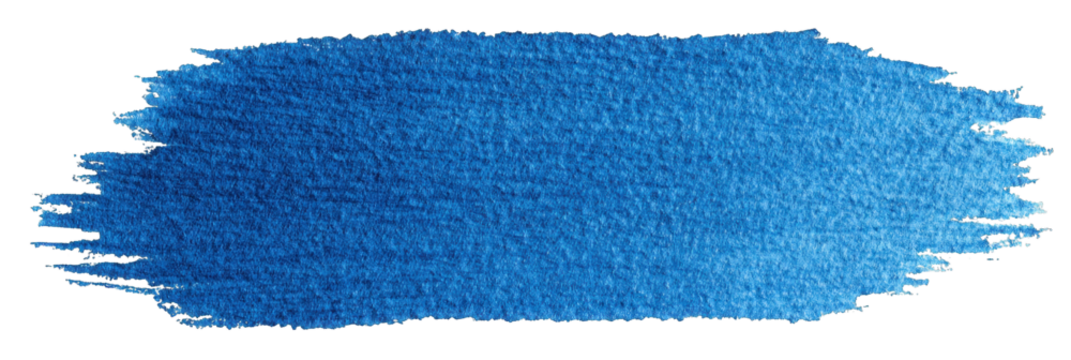 A vibrant blue brush stroke, showcasing texture and depth in its design, perfect for artistic applications.