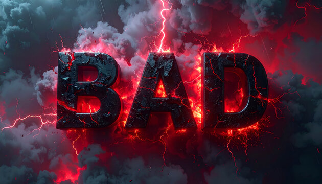 Dark, edgy BAD background with stormy clouds, red lightning streaks, and swirling smoky texture