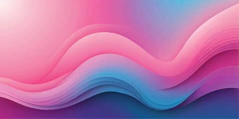 Obraz premium Abstract pink background vector illustration with flowing curve lines and blue and purple light elements for pattern design