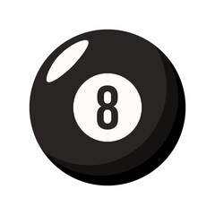 Lucky vector eight Billiard Ball isolated transparent background. Vector illustration of 8 Billiard Ball template design. Pool Ball with number eight. EPS 10.