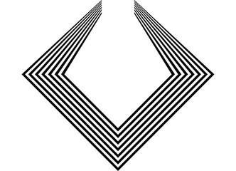 Vector pattern of black parallel lines on a white background. Modern design element in retro style. Abstract geometric. Frame with place for text. Label. Shield