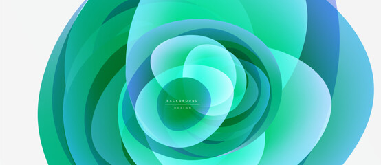 Abstract swirling layers, vibrant teal hues, modern design. Gradient colors create dynamic visual effect, smooth transitions.