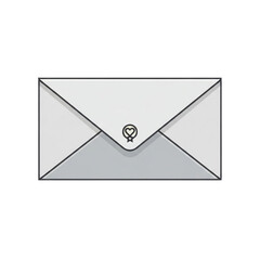 Simple Envelope with Heart and Female Symbol Icon.