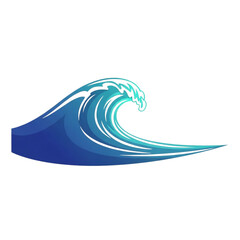 Stylized Ocean Wave with Blue and Teal Colors.