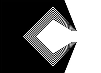 Divided black and white Vector background. pattern of black parallel lines. Modern design element in retro style. Abstract geometric. Frame with place for text. Label. Shield