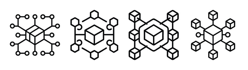 Abstract geometric cube network connection diagram vector design for technology and science use