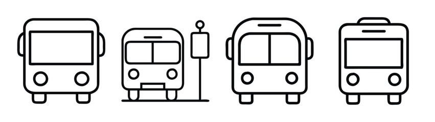 Bus outline vector illustration public transportation vehicle design template for graphics and art