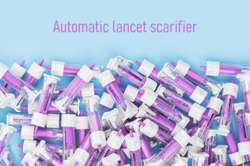 Disposable safety lancets, used to collect a blood sample from the finger