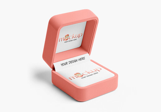 Open Jewelry Ring Box Presentation Mockup