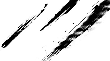 Black brush stroke with halftone effect