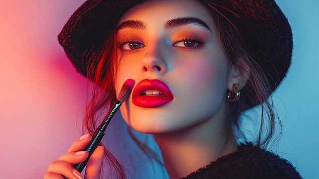 Elegant young woman with brush accessory