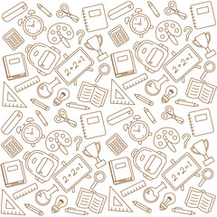 Seamless pattern design with school supply. Abstract background. Banner. Vector illustration © ummi93