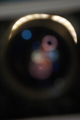 Lens Flare Abstract Bokeh Lights Background.