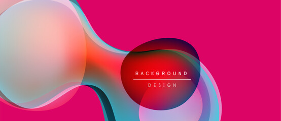 Abstract fluid shapes overlap, creating vibrant color gradients. Pink dominates background, with teal, orange highlights. Text reads background design.