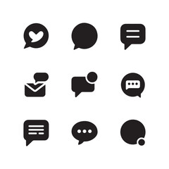 Digital messaging platform solid icons