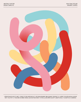 Vibrant Gradient Abstract Poster Background with Wavy Geometric Design Minimalist Typography for Covers, Flyers, and Wall Art