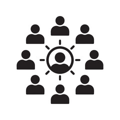 Virtual team collaboration solid icon