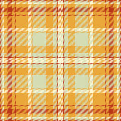 Conceptual tartan background seamless, minimal check plaid vector. Square fabric textile pattern texture in amber and light colors.