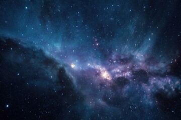 Obraz premium A picture of space with stars in a galaxy. A big picture. The universe is full of stars, clouds of gas and galaxies.