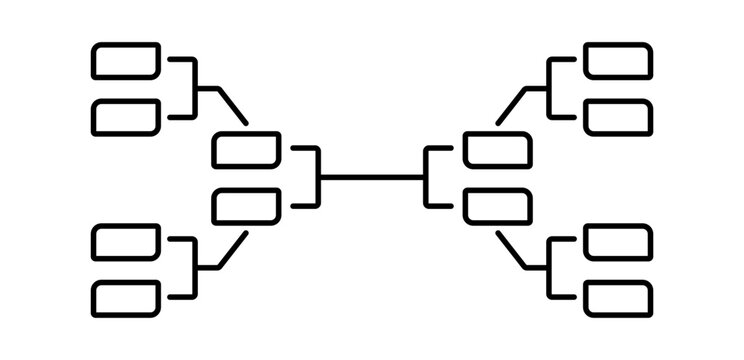 Simple and clear tournament chart icons for organizing and tracking competition progress visually.