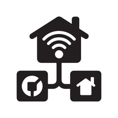 Wireless home control solid icon
