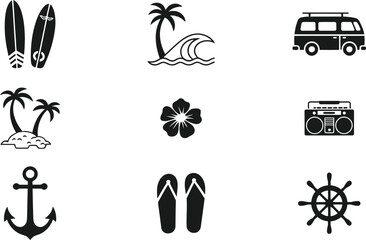 Capture the spirit of summer with these fun beach vacation icons
