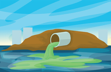 disgusting urban water pollution with