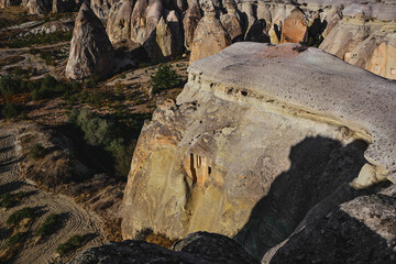 Volcanic Rock Formations and Cave Houses in Cappadocia, Turkey