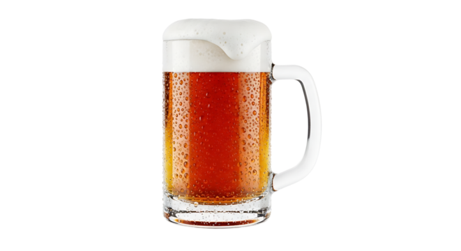 Refreshing beer mug filled with cold beer and lots of foam on the top, perfect to celebrate with friends and family. - Powered by Adobe