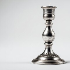 Vintage Tarnished Silver Candlestick Holder