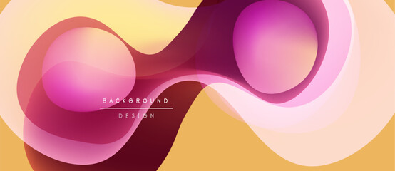 Abstract fluid shapes, vibrant colors blend. Soft gradients create dynamic, modern background design. Warm tones dominate composition.
