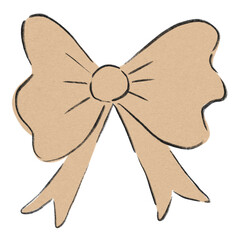 Minimal beige Christmas bow illustration
