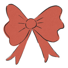 Classic red Christmas bow illustration