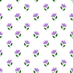 seamless floral pattern with purple flowers 