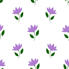 seamless floral pattern with purple flowers 