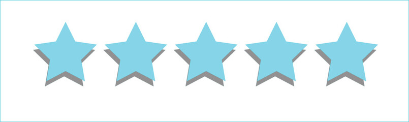 5 stars blue color vector isolated