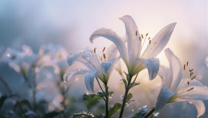 Elegant White Lilies in Soft Light - A Serene Floral Composition.