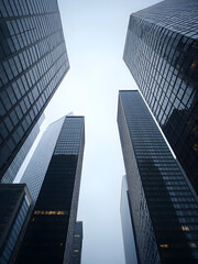 Obraz premium Modern skyscrapers shot from low angle