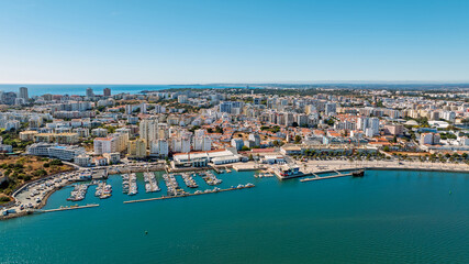 Fototapeta premium Aerial from the city Portimao in the Algarve Portugal