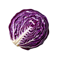 Obraz premium Fresh Raw Purple Cabbage Head Isolated on White Background